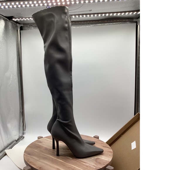Steve Madden Shoes - Steve Madden Grey Over The Knee Thigh High Pointed Toe Stiletto Boots Womens